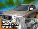 Deflektory okien TOYOTA HIGHLANDER 5D od r. 2007 → (+Zadné)(verzia USA)