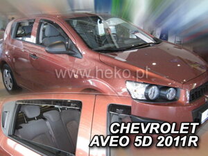 Deflektory okien Chevrolet AVEO 5d 2011r.→ htb (+zadné 2 ks)
