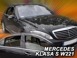 Deflektory okien MERCEDES klasa S  W221  4D  2005-2013r. (+Zadné)(krátka verzia)