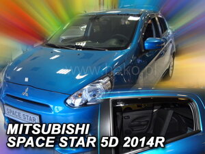Deflektory okien MITSUBISHI SPACE STAR  5d  2014r→(+Zadné)