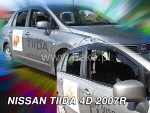 Deflektory okien NISSAN TIDA 4D 2007R → (+Zadné) (SEDAN)
