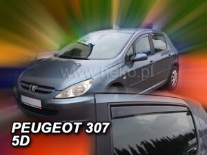 Deflektory okien PEUGEOT 307   5-dver. r. 2001-2008 (+zadné) htb