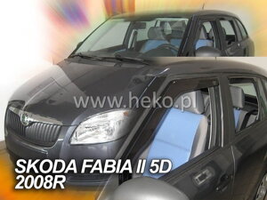 Deflektory okien ŠKODA FABIA II 5D .2008-2015R.       (+Zadné) COMBI