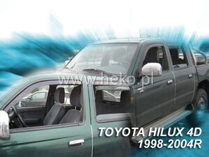 Deflektory okien TOYOTA HILUX VI 4-dver r. 1998 – 2005 (MK5) (+Zadné)