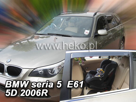 Deflektory okien BMW seria 5, E 61 5D Combi 2004-2010r.  (+ zadné 2 ks)