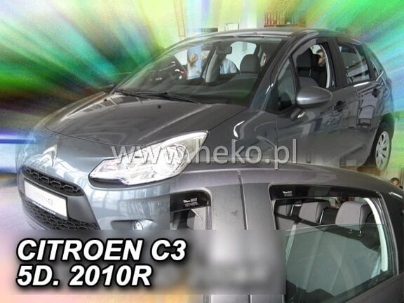 Deflektory okien CITROEN C3  II   5-dver. 03/2009-2017r. (+ zadné 2 ks)