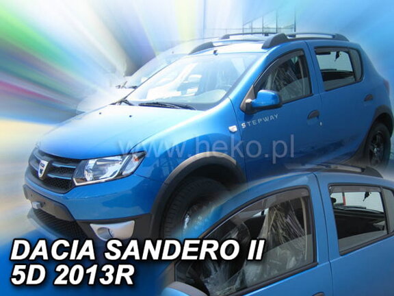 Deflektory okien DACIA SANDERO II/STEPWAY II 4-dver. od r. 2013→ (+ zadné 2 ks)