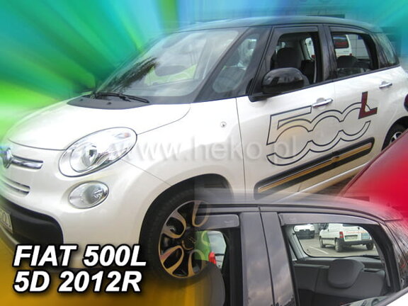 Deflektory okien Fiat 500L 5D 2012R. → (+zadné 2 ks)