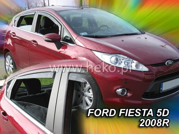 Deflektory okien Ford FIESTA 5d 2008-2017r. (+ zadné 2 ks)