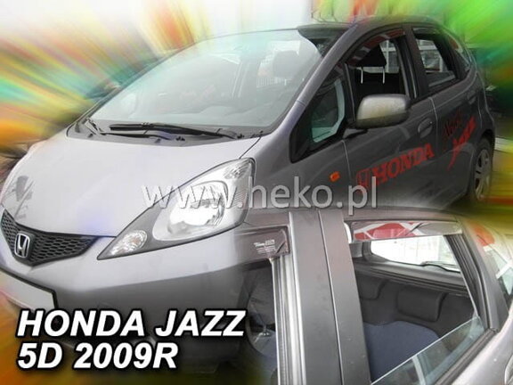 Deflektory okien Honda JAZZ III 5d 2009-2015r. (+zadné 2 ks)