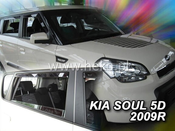 Deflektory okien Kia SOUL I 5d 2009-2014r. (+zadné 2 ks)