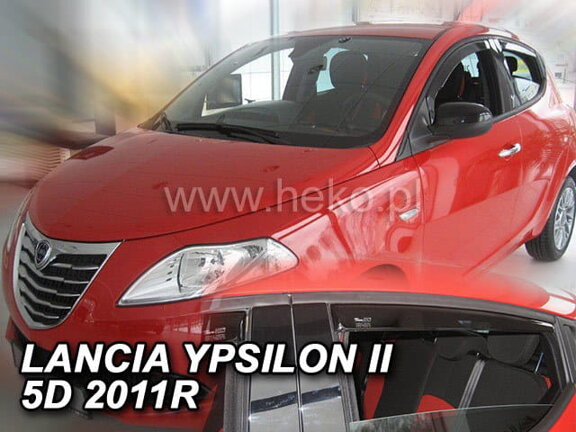 Deflektory okien Lancia YPSILON II 5d 2011r.→ (+zadné 2 ks)