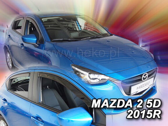 Deflektory okien MAZDA 2  IV  5d  2014R. → (+Zadné)