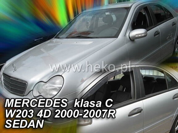 Deflektory okien MERCEDES klasy C, 4d W 203, 2000 – 2007R.(+Zadné) SEDAN