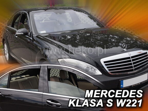 Deflektory okien MERCEDES klasa S  W221  4D  2005-2013r. (+Zadné)(krátka verzia)