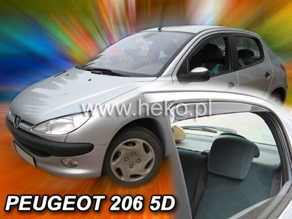 Deflektory okien PEUGEOT 206 5-dver. r. 1998-2012 (+zadné)