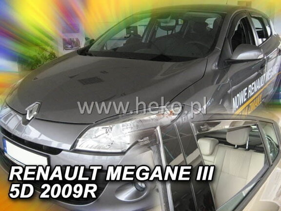 Deflektory okien RENAULT MEGANE  III  5-dver. r. 11/2008-2016 (+Zadné)