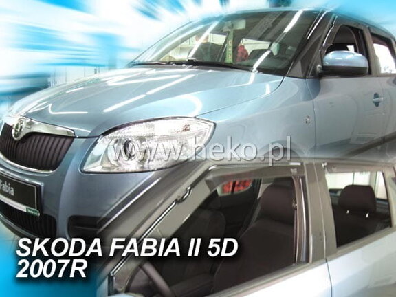 Deflektory okien ŠKODA FABIA II 5D  05.2007-2015R.  (+Zadné) HTB