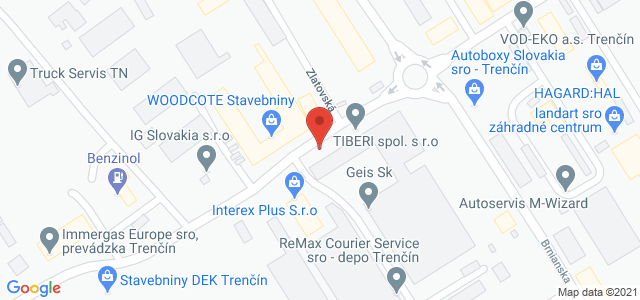 Google map: Zlatovská 35, Trenčín